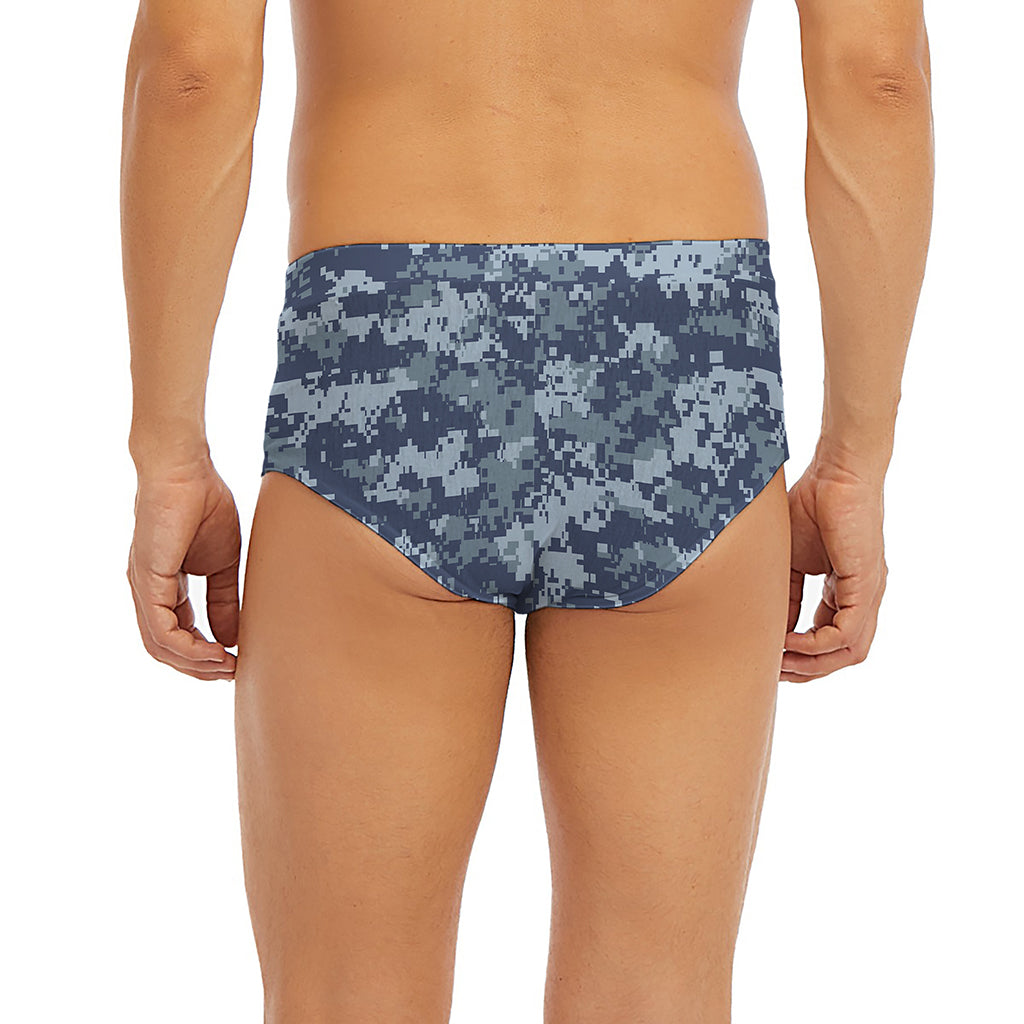 Navy Digital Camo Pattern Print Men's Briefs