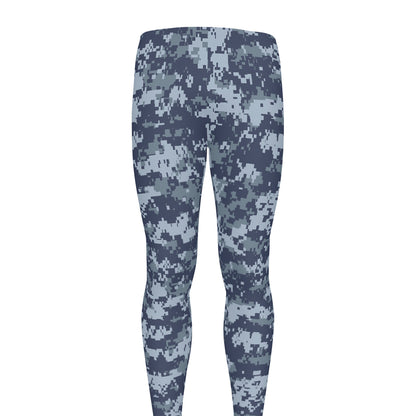Navy Digital Camo Pattern Print Men's leggings