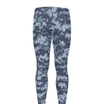Navy Digital Camo Pattern Print Men's leggings