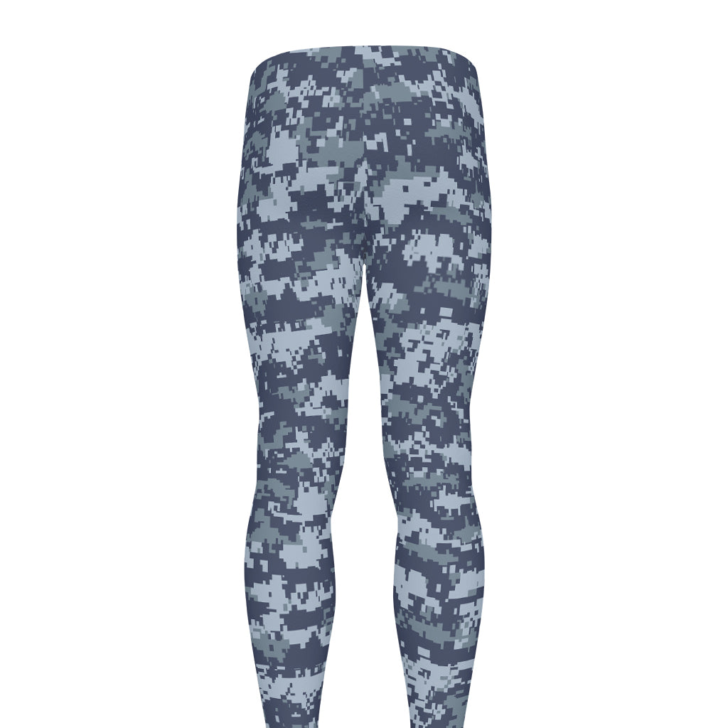 Navy Digital Camo Pattern Print Men's leggings