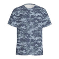 Navy Digital Camo Pattern Print Men's Athletic T-Shirt
