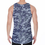 Navy Digital Camo Pattern Print Men's Velvet Tank Top