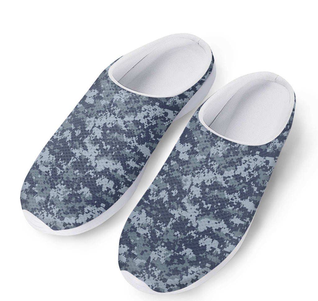 Navy Digital Camo Pattern Print Mesh Casual Shoes