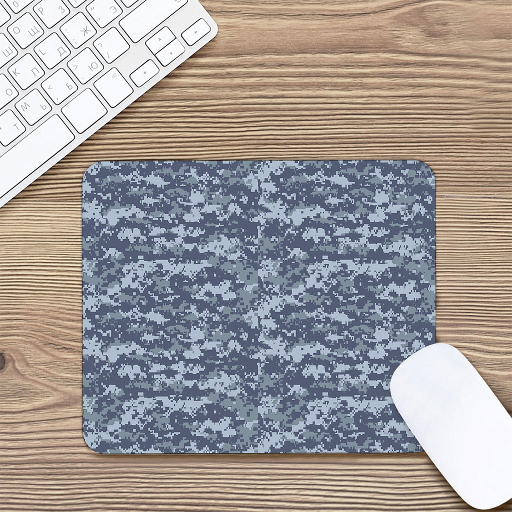 Navy Digital Camo Pattern Print Mouse Pad