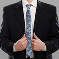 Navy Digital Camo Pattern Print Necktie