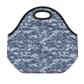 Navy Digital Camo Pattern Print Neoprene Lunch Bag