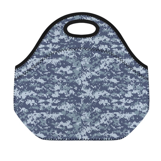 Navy Digital Camo Pattern Print Neoprene Lunch Bag