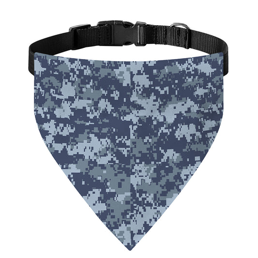 Navy Digital Camo Pattern Print Over The Collar Dog Bandana