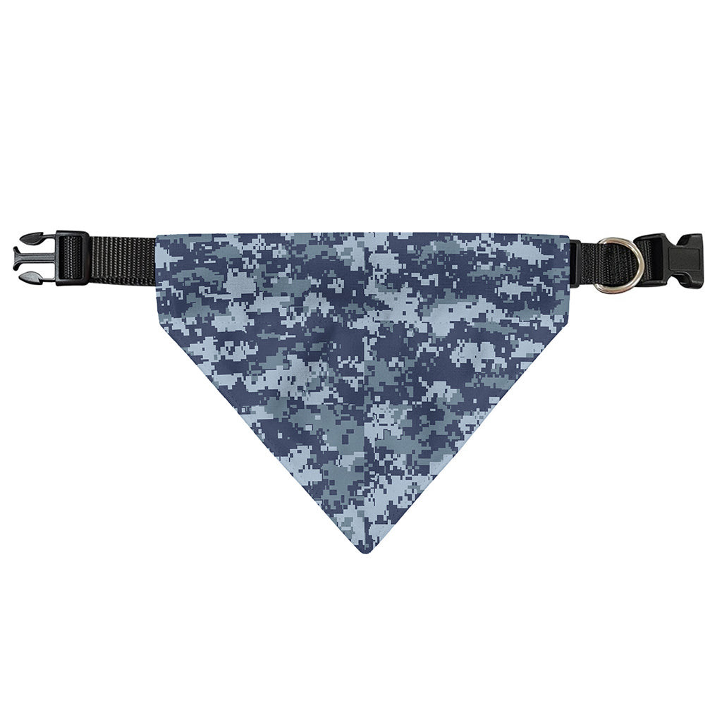 Navy Digital Camo Pattern Print Over The Collar Dog Bandana