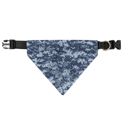 Navy Digital Camo Pattern Print Over The Collar Dog Bandana