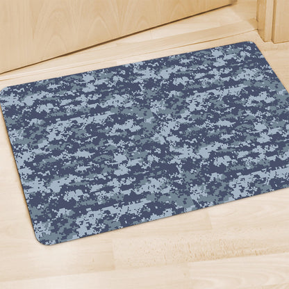 Navy Digital Camo Pattern Print Polyester Doormat