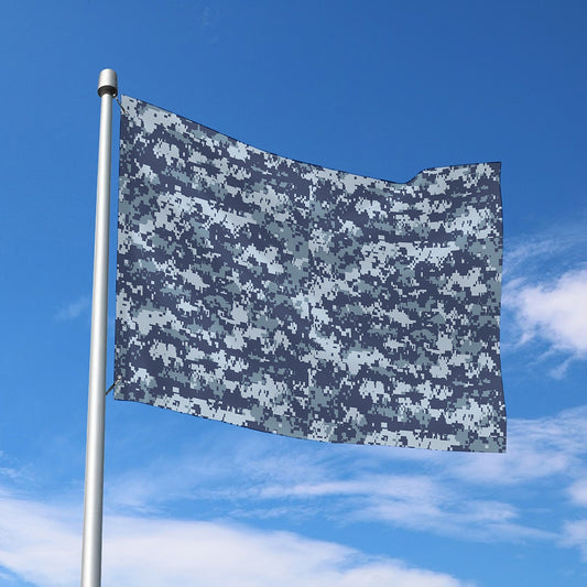 Navy Digital Camo Pattern Print Polyester Flag