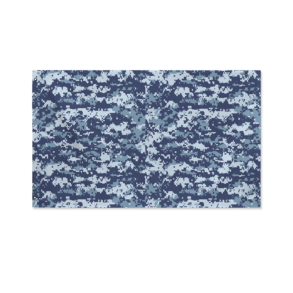 Navy Digital Camo Pattern Print Polyester Flag