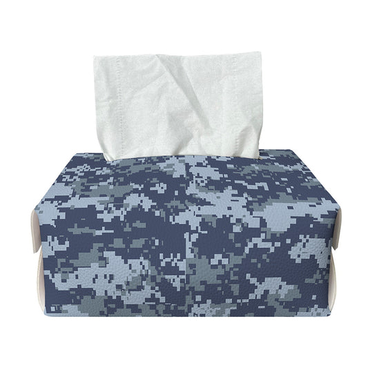 Navy Digital Camo Pattern Print Rectangle Tissue Box Cover