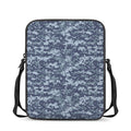 Navy Digital Camo Pattern Print Rectangular Crossbody Bag