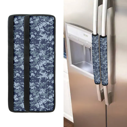 Navy Digital Camo Pattern Print Refrigerator Handle Covers