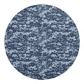 Navy Digital Camo Pattern Print Round Blanket