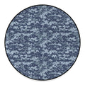 Navy Digital Camo Pattern Print Round Floor Mat