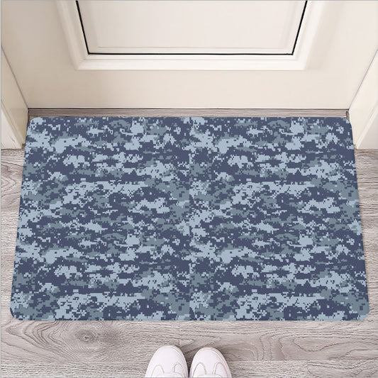 Navy Digital Camo Pattern Print Rubber Doormat
