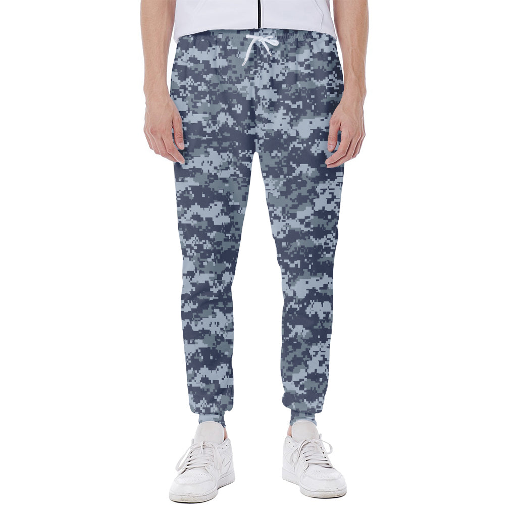 Navy Digital Camo Pattern Print Scuba Joggers