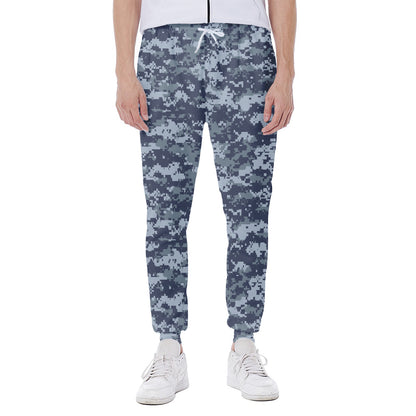 Navy Digital Camo Pattern Print Scuba Joggers