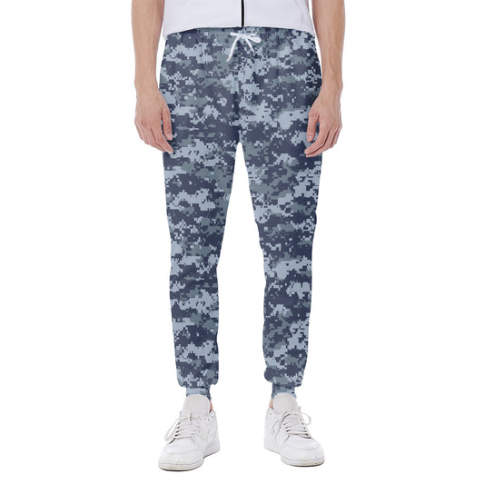 Navy Digital Camo Pattern Print Scuba Joggers