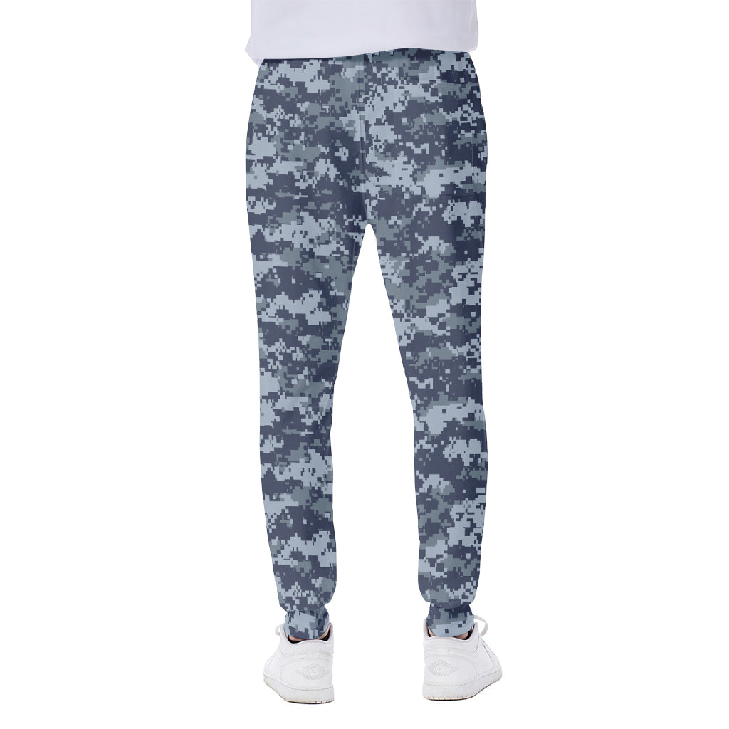 Navy Digital Camo Pattern Print Scuba Joggers