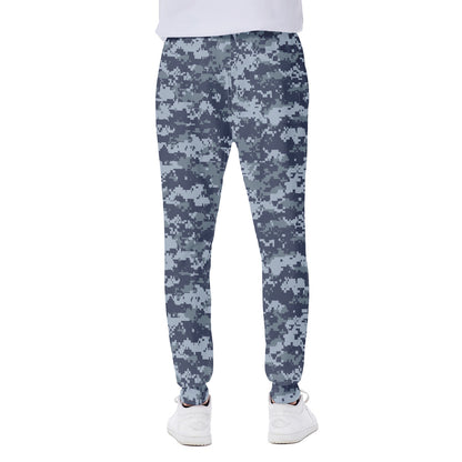 Navy Digital Camo Pattern Print Scuba Joggers
