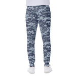 Navy Digital Camo Pattern Print Scuba Joggers