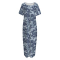 Navy Digital Camo Pattern Print Short Sleeve Long Nightdress