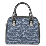 Navy Digital Camo Pattern Print Shoulder Handbag