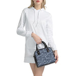 Navy Digital Camo Pattern Print Shoulder Handbag
