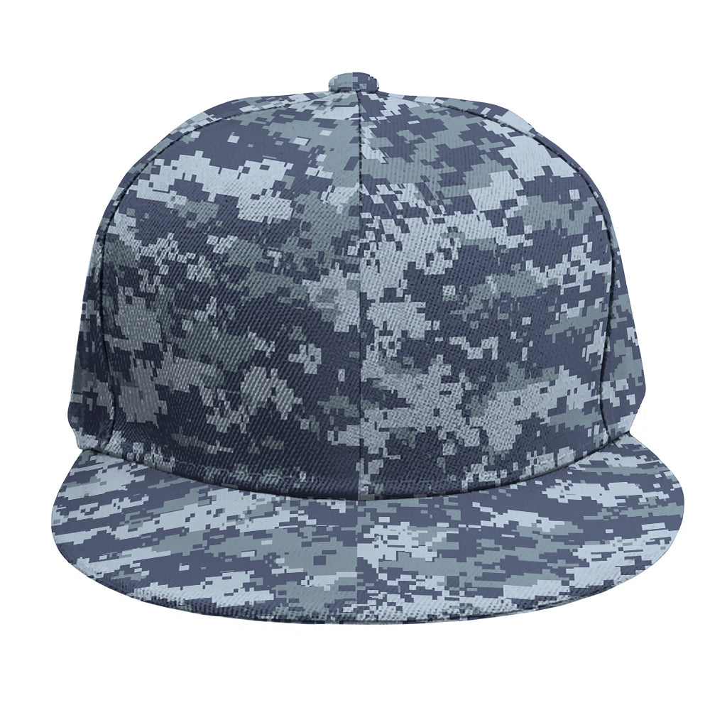 Navy Digital Camo Pattern Print Snapback Cap