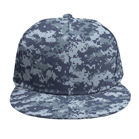 Navy Digital Camo Pattern Print Snapback Cap