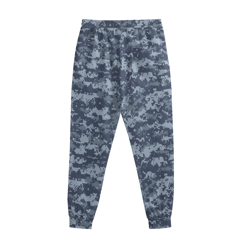 Navy Digital Camo Pattern Print Sweatpants