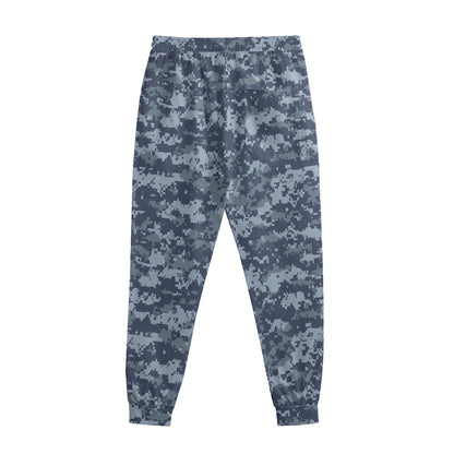 Navy Digital Camo Pattern Print Sweatpants