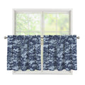 Navy Digital Camo Pattern Print Tier Curtains