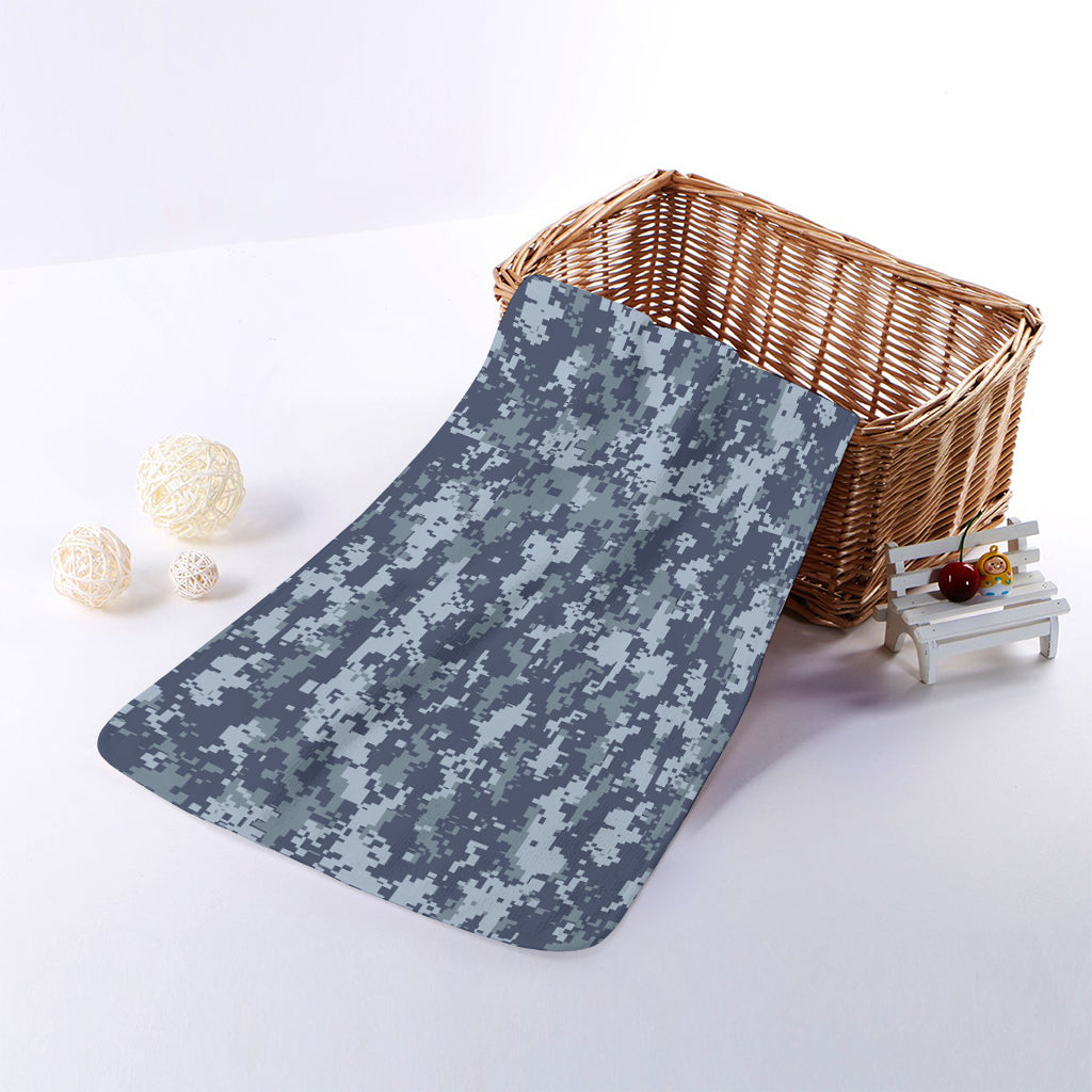 Navy Digital Camo Pattern Print Towel
