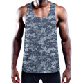Navy Digital Camo Pattern Print Men's Workout Tank Top