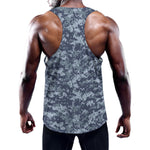 Navy Digital Camo Pattern Print Training Tank Top