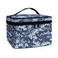Navy Digital Camo Pattern Print Travel Makeup Bag