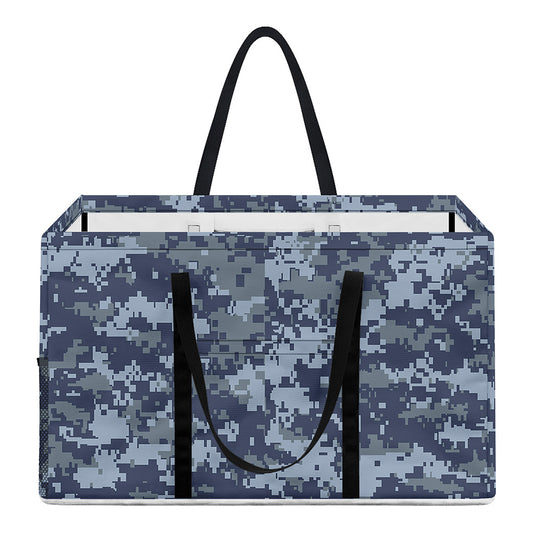 Navy Digital Camo Pattern Print Utility Tote Bag