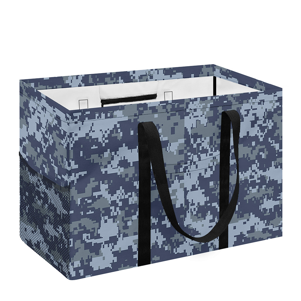 Navy Digital Camo Pattern Print Utility Tote Bag