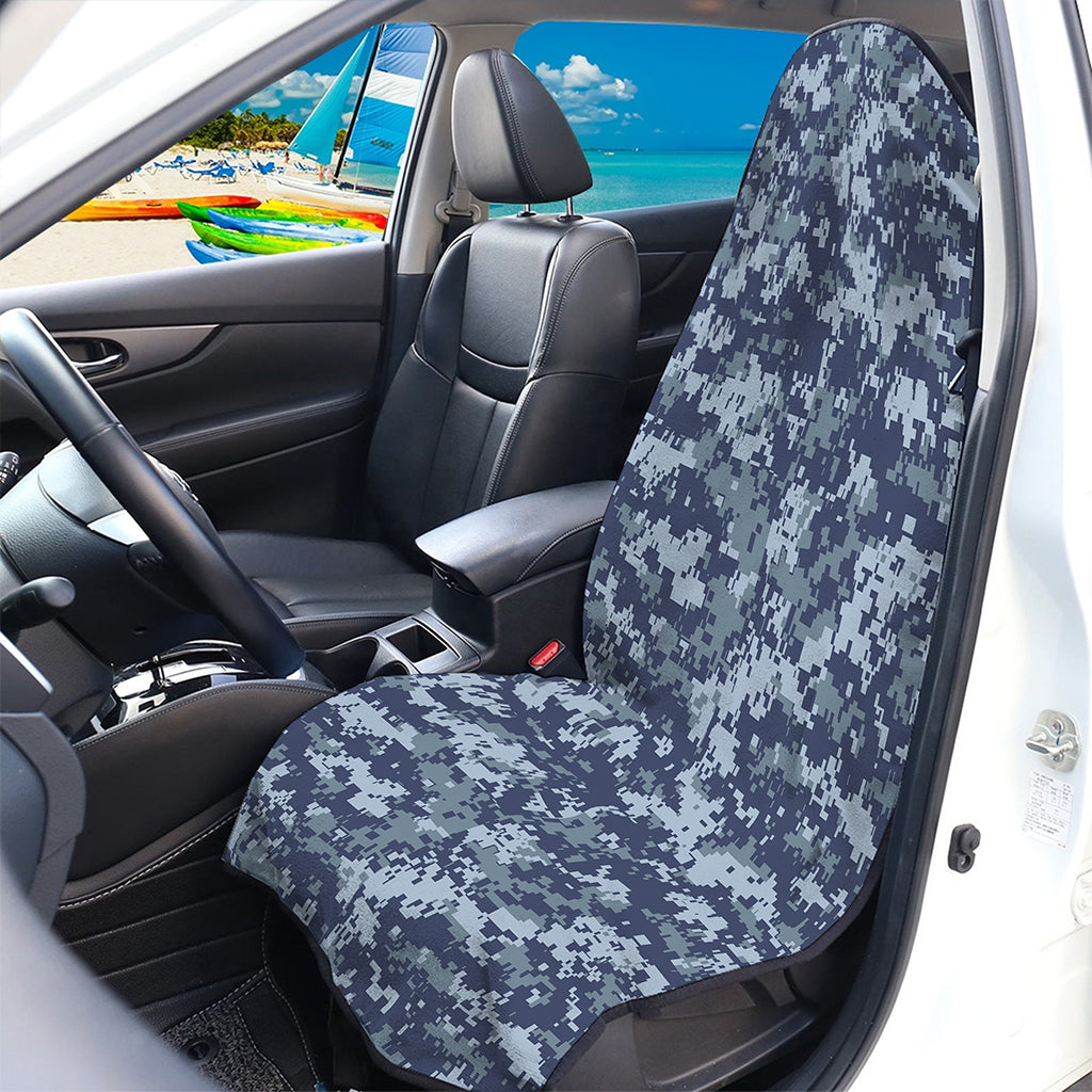 Navy Digital Camo Pattern Print Waterproof Car Seat Cover
