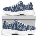 Navy Digital Camo Pattern Print White Chunky Shoes