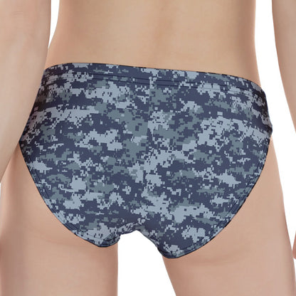 Navy Digital Camo Pattern Print Women's Panties