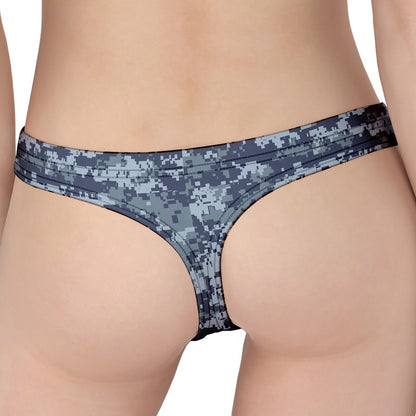 Navy Digital Camo Pattern Print Women's Thong