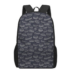 Navy Doodle Sandwich Pattern Print 17 Inch Backpack