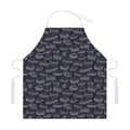 Navy Doodle Sandwich Pattern Print Adjustable Apron