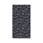 Navy Doodle Sandwich Pattern Print Baby Crib Sheet